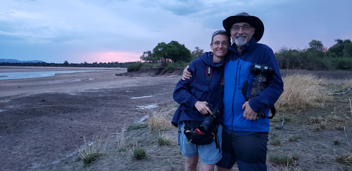 on the shore of the Luanga river in Zambia